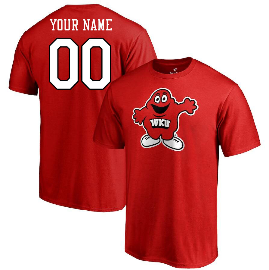 Custom Western Kentucky Hilltoppers Name And Number Tshirts-Red